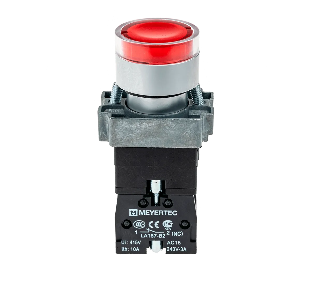 Кнопка с подсветкой красная 220V 1NC