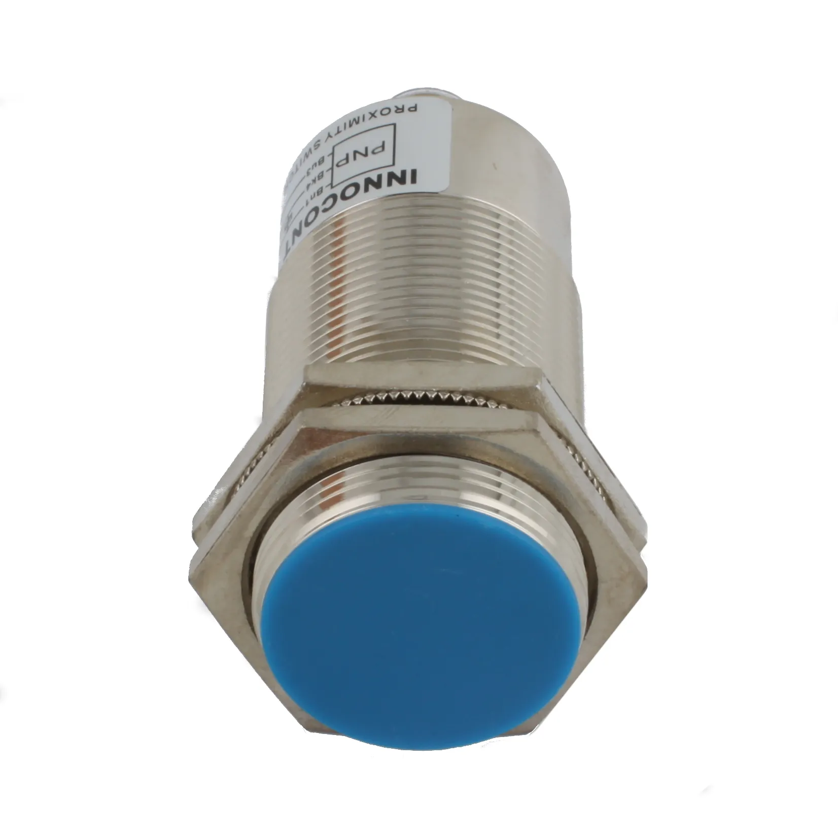 INNOCONT Индуктивный датчик, M30x1,5, L=78 мм, экранированный, зона срабатывания 10 мм, -25 +60 С, 12…24 VDC, IP67, выход: PNP NO, макс. ток 200 мА, разъем M12 SLI-30P10C
