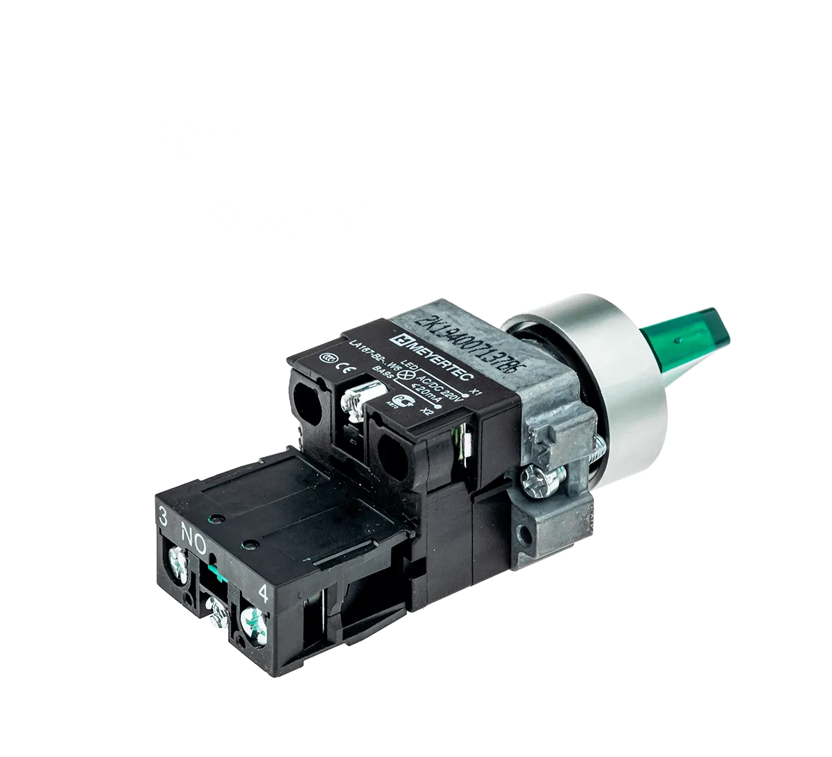 Переключатель с подсветкой, с фиксацией, 24V AC/DC, зеленый, 3 положения, 1NO