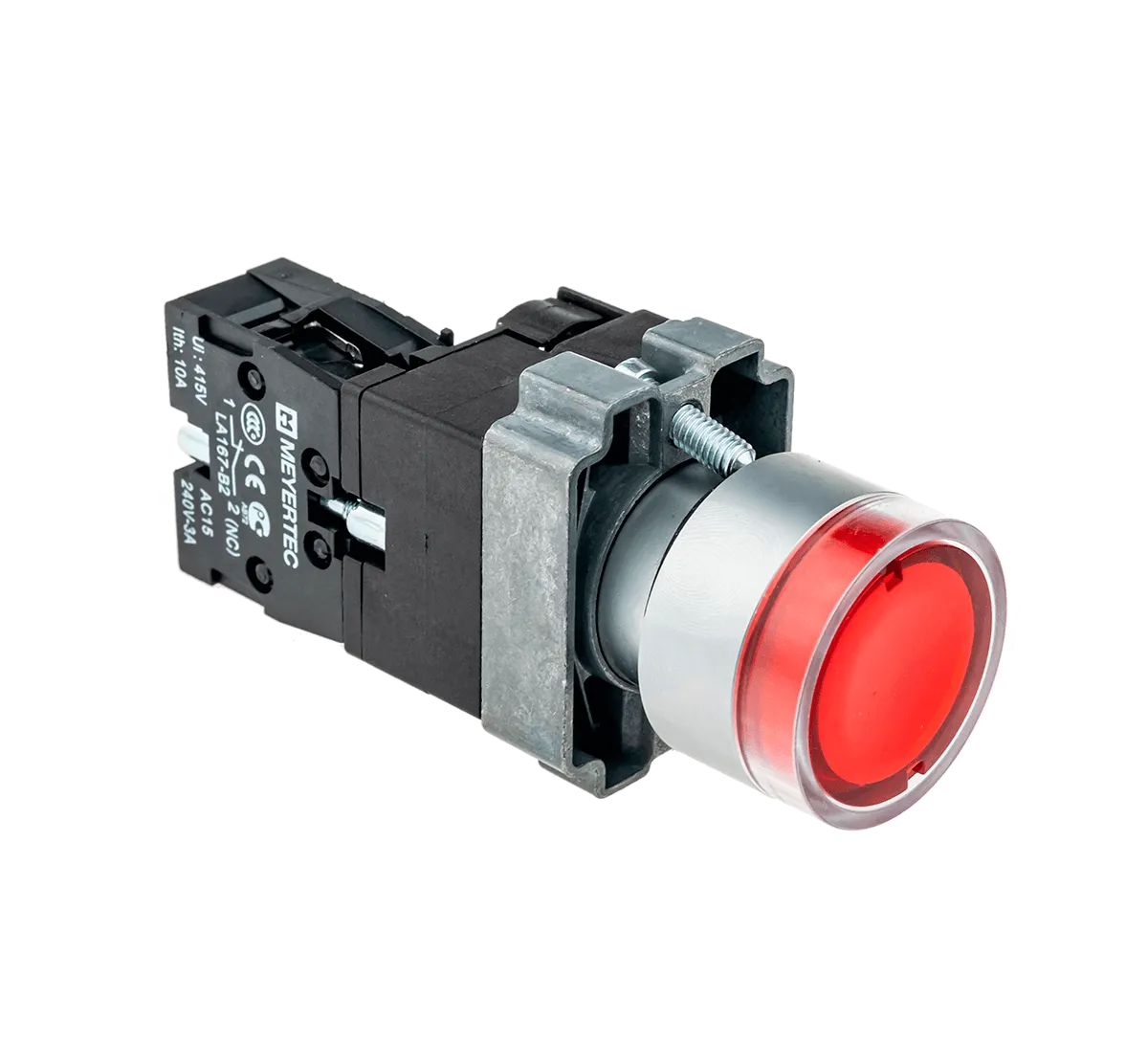 Кнопка с подсветкой красная 220V 1NC