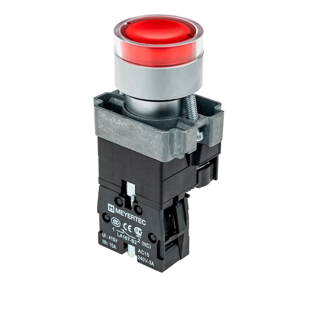 Кнопка с подсветкой красная 220V 1NC