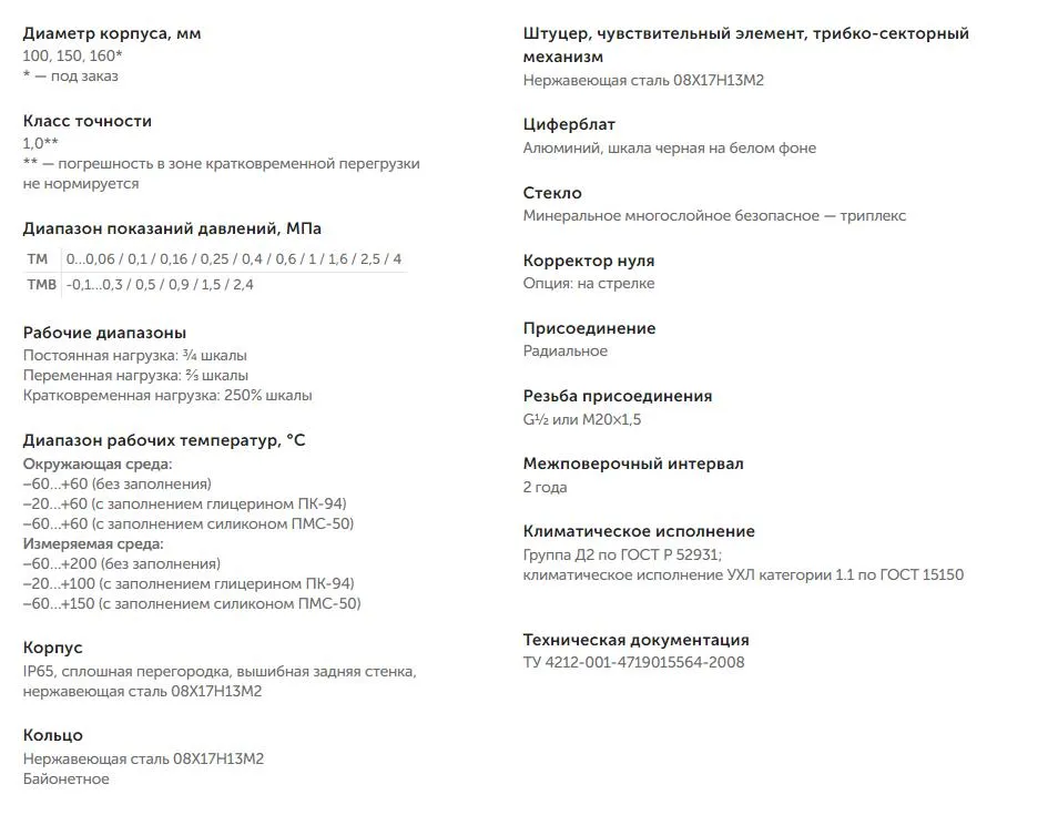 Характеристики