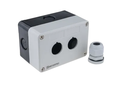 Корпус кнопочного поста, 2 отверстия, серый, IP54