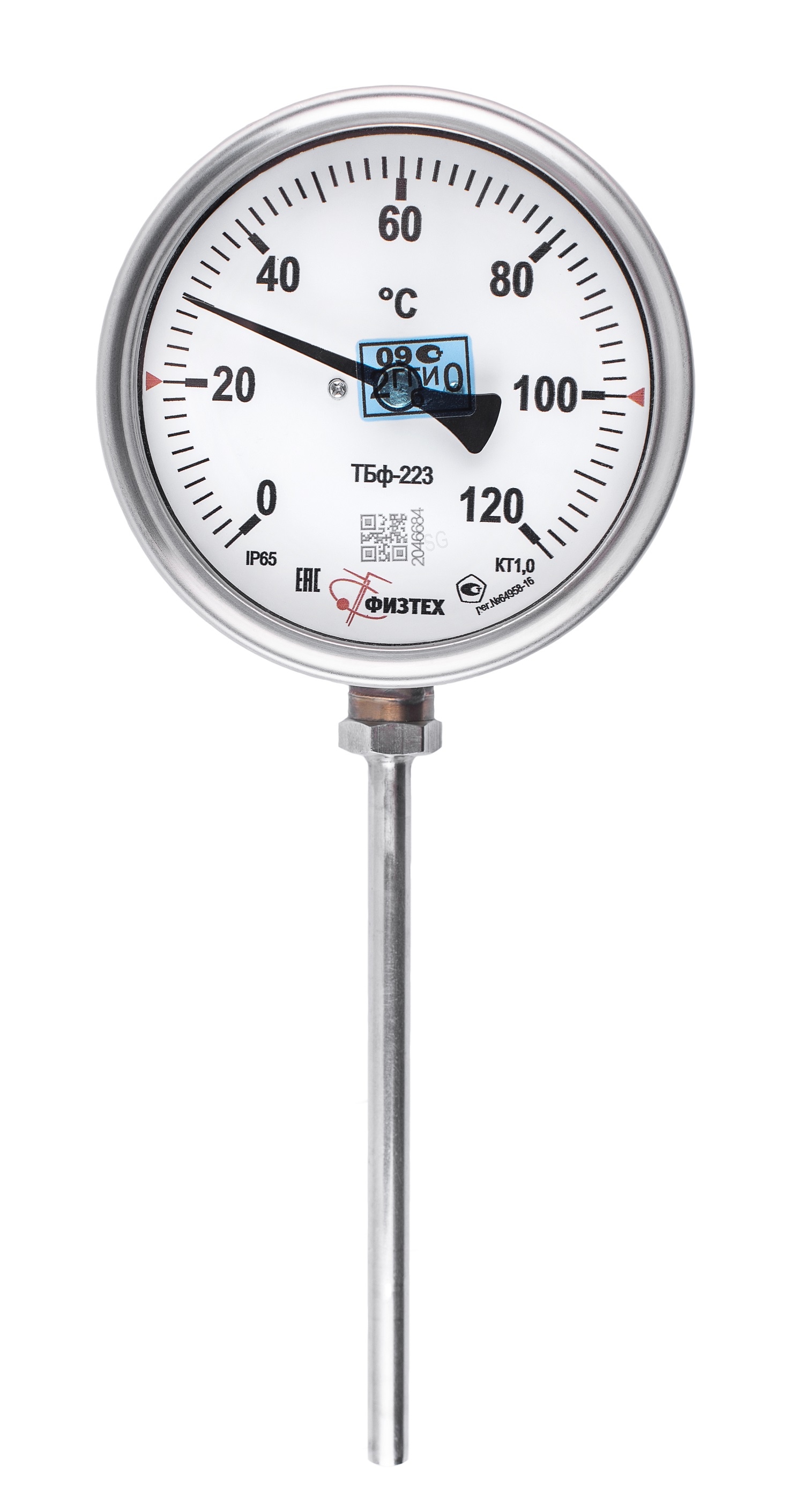 Термометры биметаллические коррозионностойкие ТБф-223 IP65 с возможностью гидрозаполнения (Диаметр: 100 мм, 160 мм)