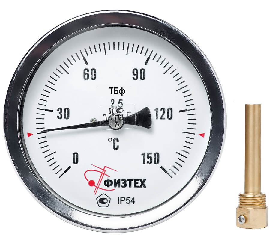 Общетехнические биметаллические термометры ТБф-120 d.63 (Диаметр: 63 мм)